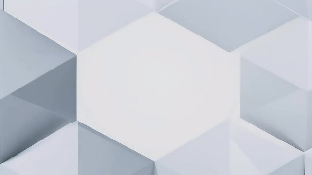 4K animated backdrop featuring seamless abstract pattern white xagons soft grey light background captivating design mimics honeycombs showcases modern aesthetic