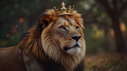Fototapeta premium Christian conceptual art depicting a lion crown.
