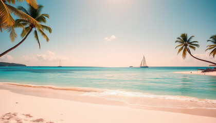 Fototapeta premium beach with palm trees