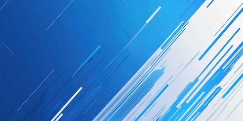 Blue and white background with diagonal lines for corporate presentation or business technology template Generative AI
