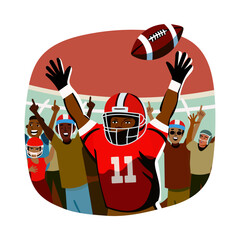 Naklejka premium A flat style illustration of game fans 