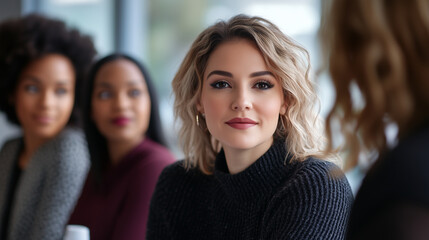 Diverse group of coworkers sharing what they are thankful for during a team meeting, fostering positive workplace culture, gratitude, giving thanks, teamwork, inclusivity