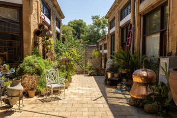 Old Town of Nicosia, narrow street historical houses Turkish Republic of Northern Cyprus