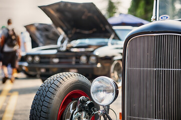 Hot Rods and Muscle Cars on display at summer vintage automotive show