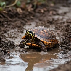 Obraz premium Vulnerability of eastern box turtles increases due to environmental pressures