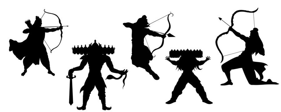 dussehra ram with arrow, ravana clip art