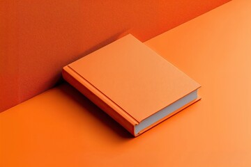 Creative book mockup on vibrant orange background