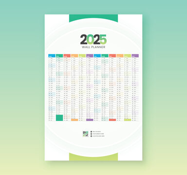 2025 calendar and planner with beautiful multiple colors