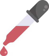This vector illustration features a medical dropper dispensing a single red drop of liquid, ideal for healthcare and medical topics