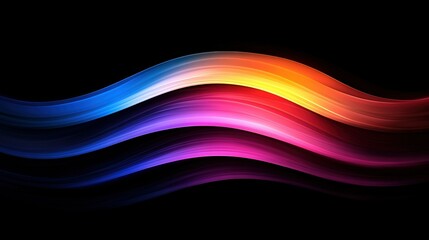  A multicolored wave on a black background with a single color  background