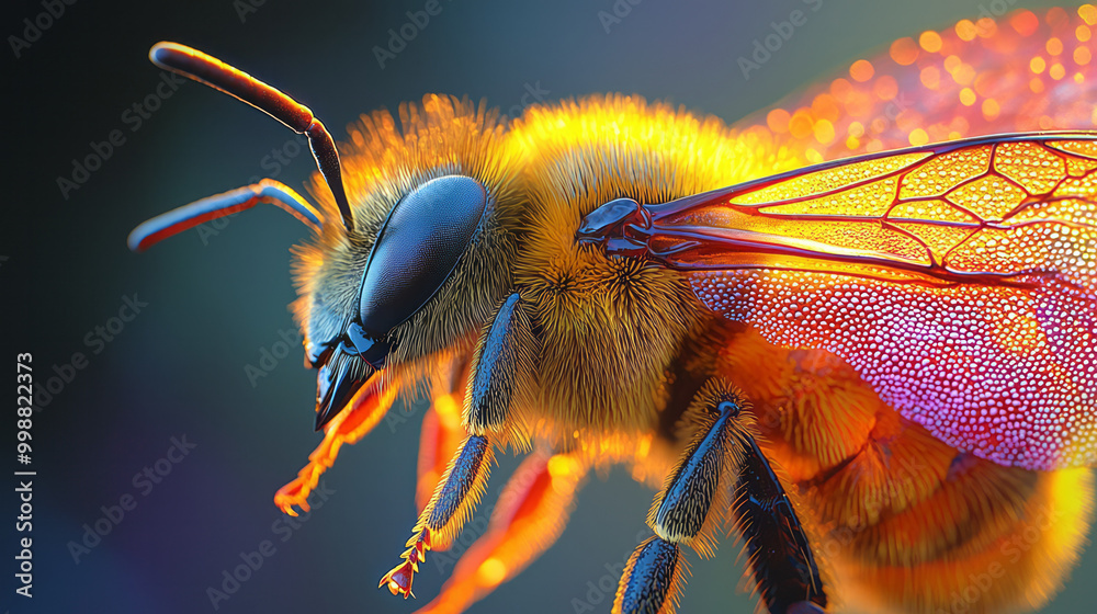 Poster macro shot of a bumblebeeâ€™s wings,