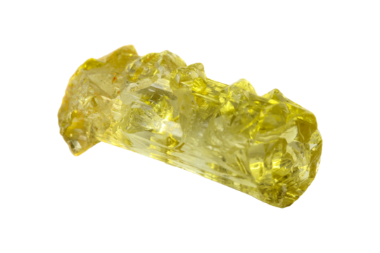 Beryl heliodor mineral stone on white background close up.
