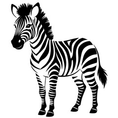 Obraz premium Stylized illustration of a zebra showcasing its distinctive black and white stripes
