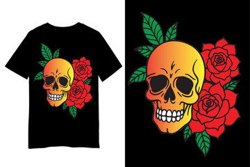 head skull t-shirt vector illustration