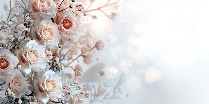 beautiful marriage annoucement simple poster, elegant and decorated with copy space