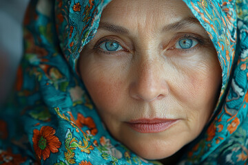 A woman in traditional clothing,