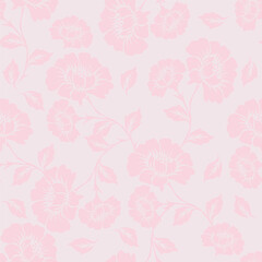 seamless pattern with pink narcissus, floral background, daffodil contour pattern