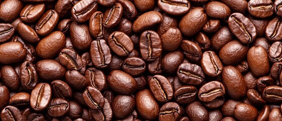 Fototapeta premium A mound of coffee beans with an ample supply in the center