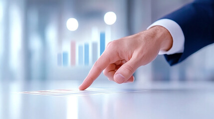 business professional analyzing financial data on a clean desk - Powered by Adobe