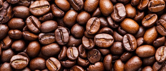 Obraz premium A heart-shaped mound of roasted coffee beans