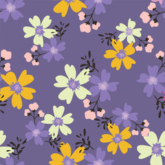 Fototapeta premium Abstract Digital Hand Drawn Seamless floral pattern background. ready for print digital flower textile allover design