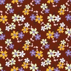 Beautiful pattern with flowers and leaf. Floral vector illustration.