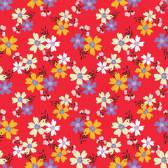 Beautiful pattern with flowers and leaf. Floral vector illustration.