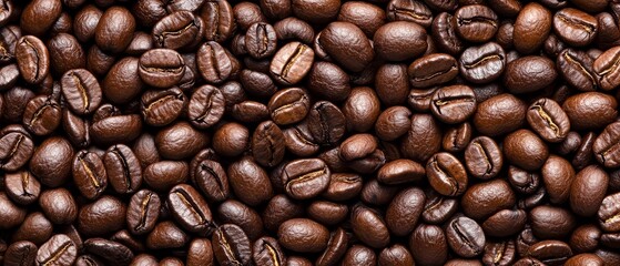Fototapeta premium A pile of coffee beans with some at the base and top