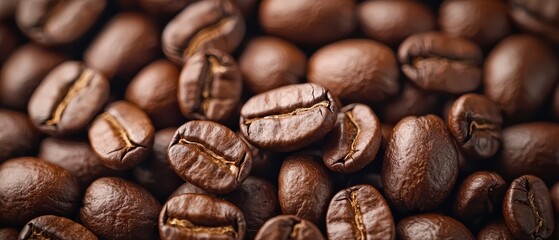 Naklejka premium A heap of coffee beans stacked together, with an additional pile resting atop it
