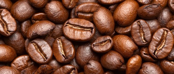 Fototapeta premium A heart-shaped mound of roasted coffee beans atop regular beans
