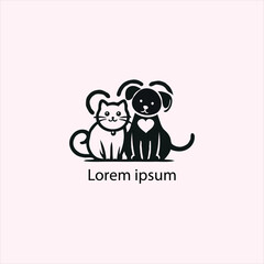 cat and dog vector logo set , animal, pet, illustration, vector, cat, 