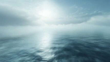 Obraz premium Open sea with icy waters and wintery mist, blending the vastness of the ocean with the chill of the season