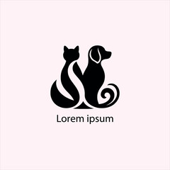 cat and dog vector logo set , animal, pet, illustration, vector, cat, 