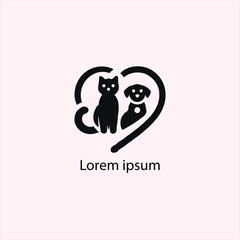 cat and dog vector logo set , animal, pet, illustration, vector, cat, 