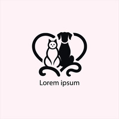 cat and dog vector logo set , animal, pet, illustration, vector, cat, 
