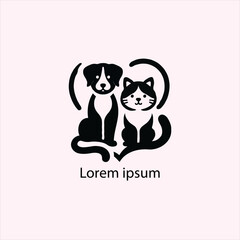 cat and dog vector logo set , animal, pet, illustration, vector, cat, 