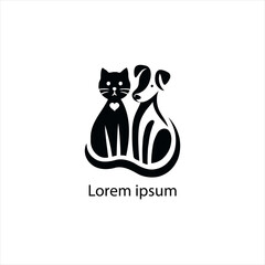 cat and dog vector logo set , animal, pet, illustration, vector, cat, 