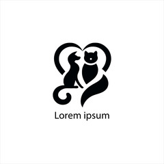 cat and dog vector logo set , animal, pet, illustration, vector, cat, 