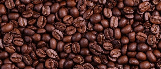 Obraz premium A close-up view reveals a mound of coffee beans, splitting them between their upper and lower halves