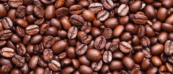 Obraz premium A pile of coffee beans with beans in the middle of the upper half and the bottom half in the lower half