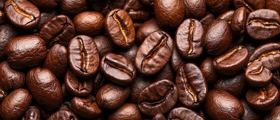 Obraz premium A stack of coffee beans, with one pile atop another