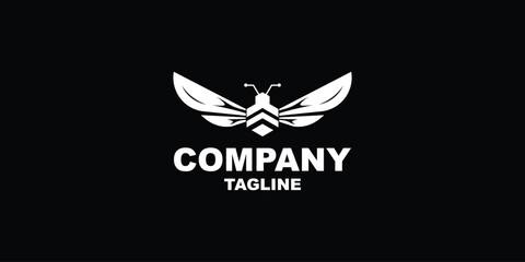 creative bee logo with hexagon concept,modern concept.vector