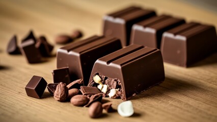  Delicious chocolate truffles with almonds and cream filling