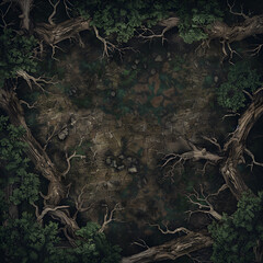 Fototapeta premium Top-Down Fantasy Battle Map Vast World for Storytelling