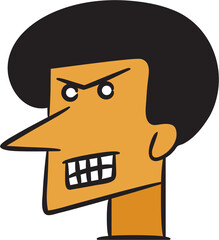 Angry Man Avatar Hand Drawn Illustration
