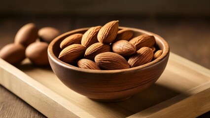  Nutty Delight  A bowl of almonds on a rustic table