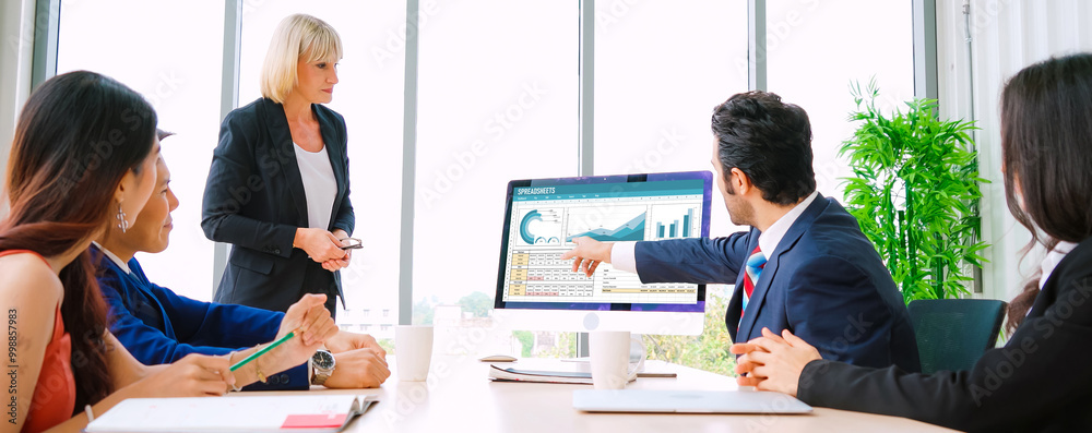 Poster spreadsheet document information financial startup concept. data and graphs in spreadsheet documents