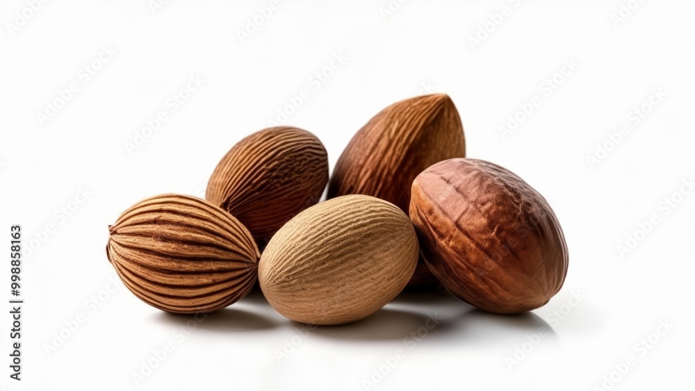 Sticker  Natural beauty  Six almonds in a row