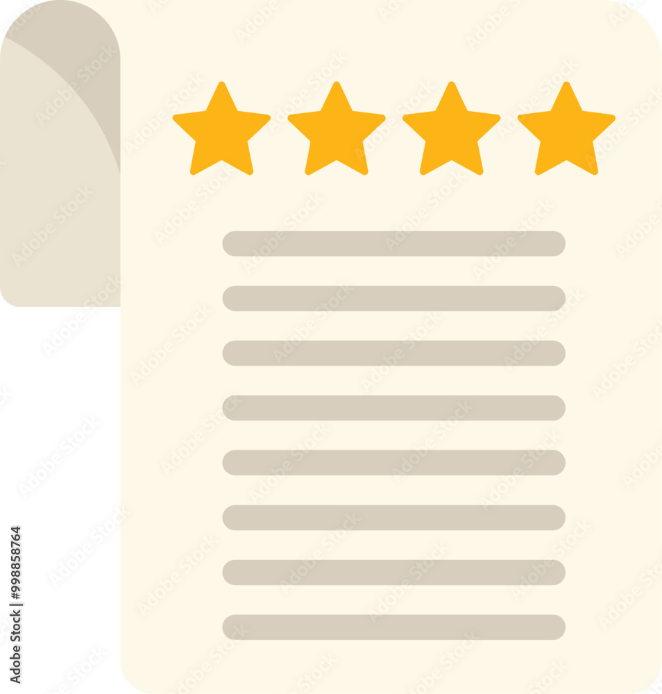 Wall mural Five stars rating on a customer review, showing great satisfaction