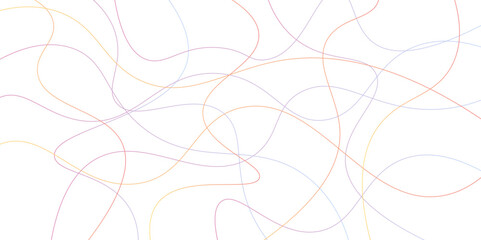 Random pattern colorful line stroke on a transparent background. Chaotic random lines abstract geometric pattern vector background. Decorative golden pattern with tangled curved lines.	